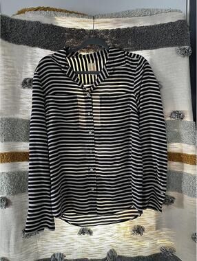 J.Crew 100% Silk Striped Blouse | Size 4 | Good Condition